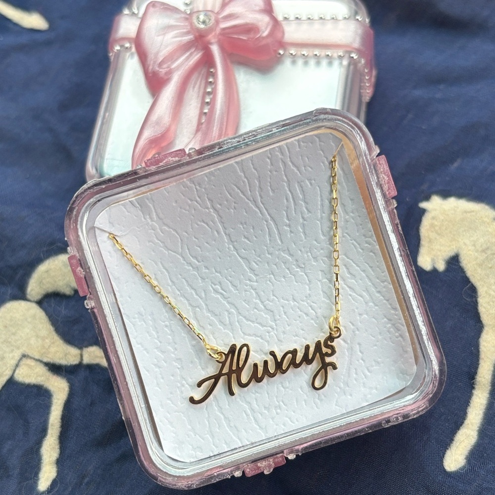 Brand New 14K Gold Plated 925 Sterling Silver Always Necklace Bon Jovi 18" Chain - Picture 4 of 16